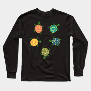 Turtles Flat Pattern Long Sleeve T-Shirt